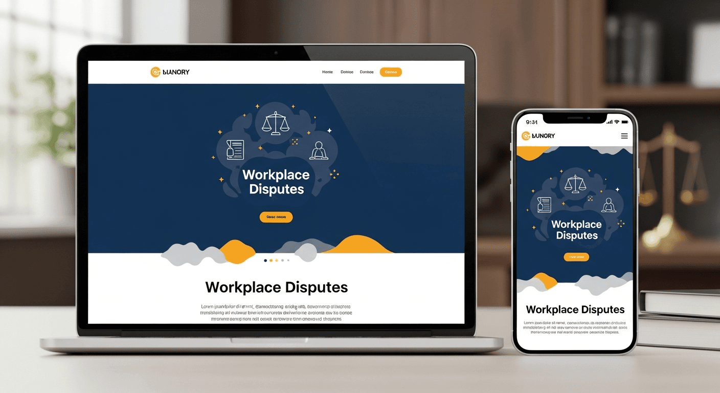 Employment law law firm website on laptop and mobile
