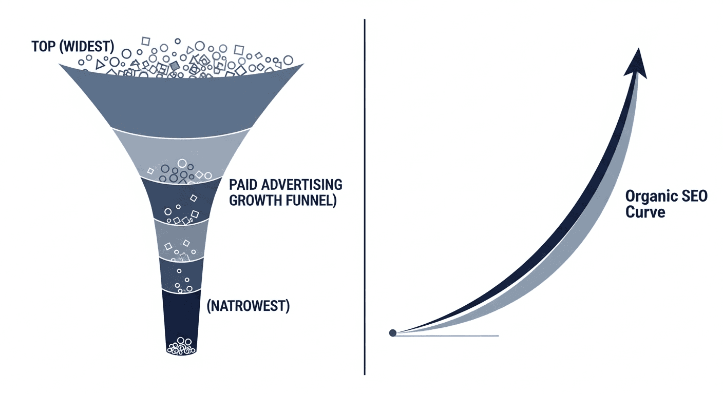 Comparison of paid advertising and organic SEO for criminal defence law firms