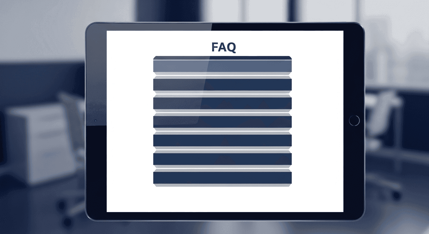 FAQ section on a Canadian criminal defence law firm website tablet display