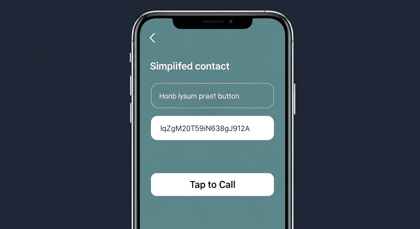 Smartphone showing tap-to-call and simple law firm contact form