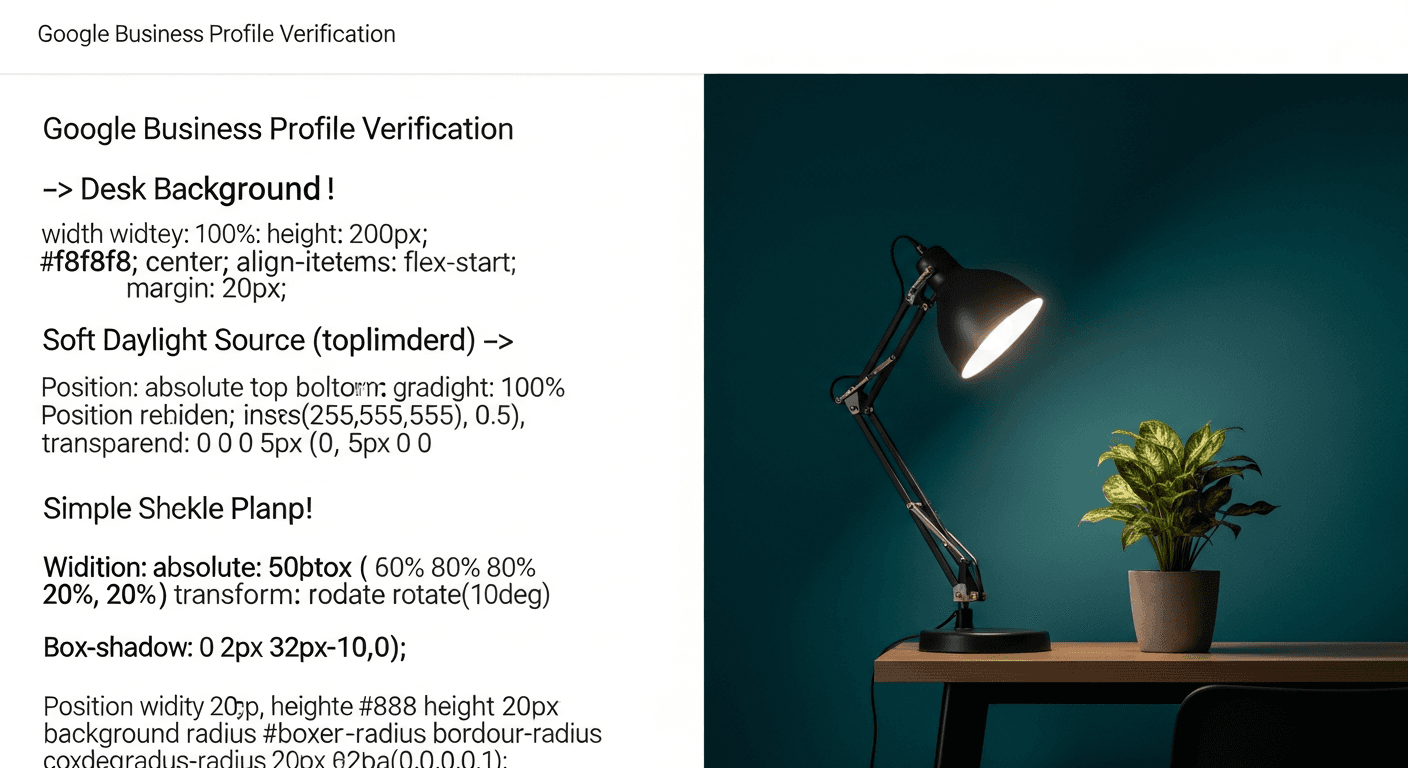 Google Business Profile verification postcard on a law firm reception desk