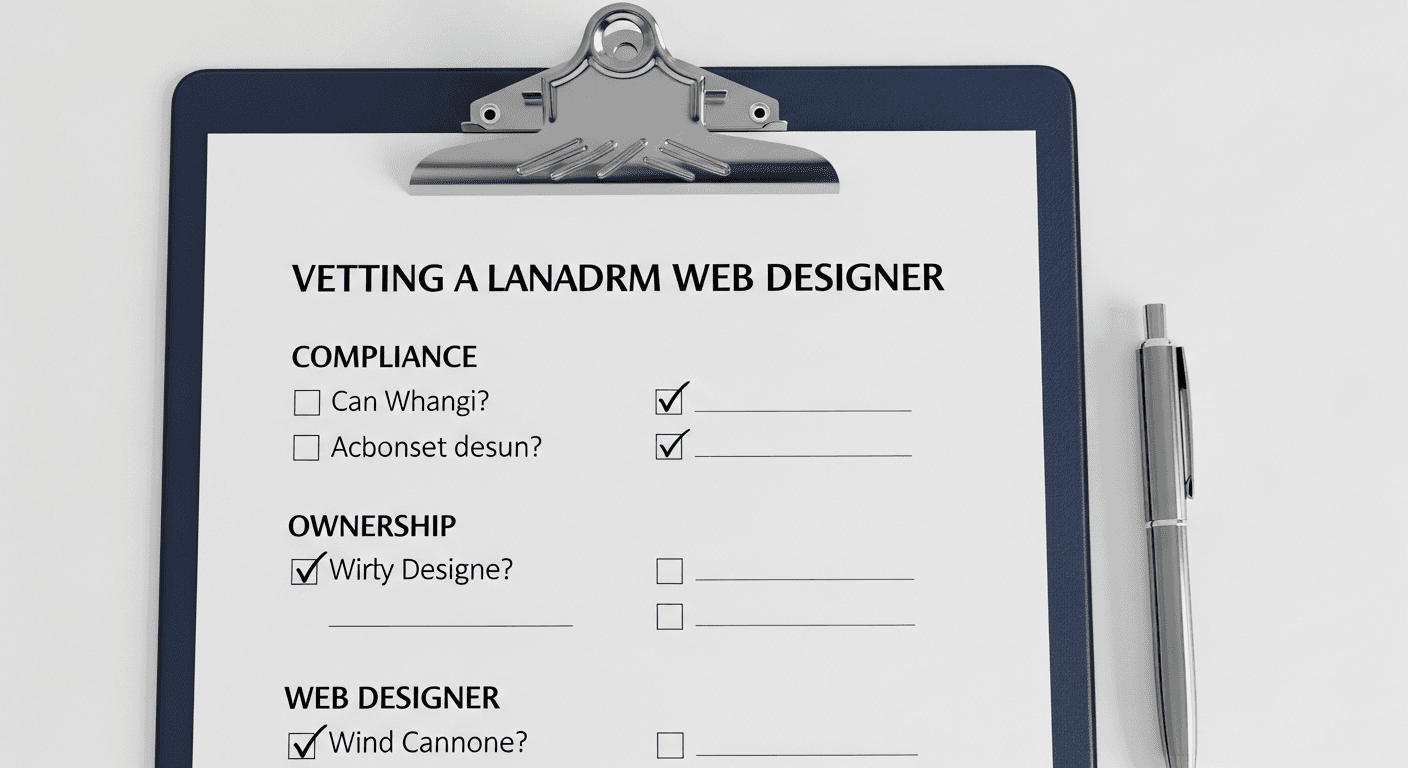 Checklist of vetting questions for hiring a Canadian law firm web designer