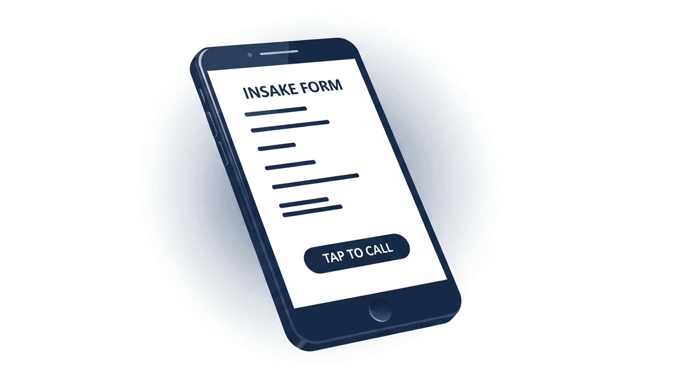 Mobile-friendly immigration law firm intake form on a smartphone