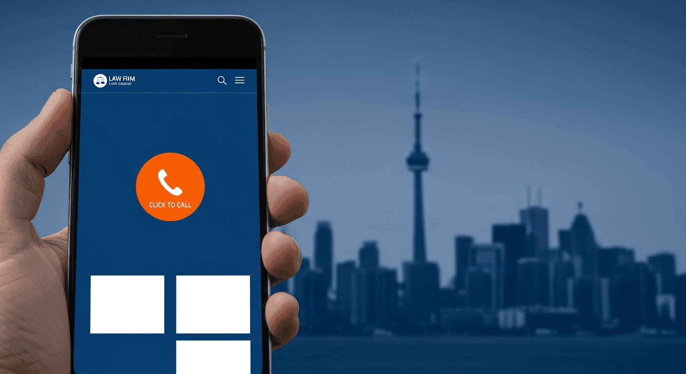 Mobile click-to-call button on an Ontario law firm website