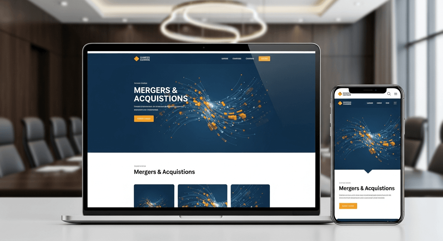 Business law law firm website on laptop and mobile