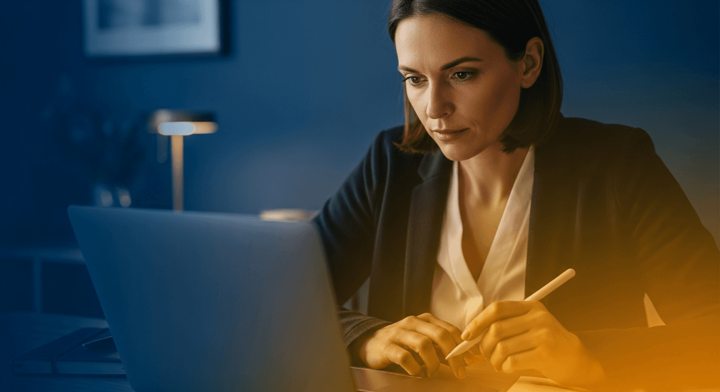Legal content editor reviewing family law firm landing page copy
